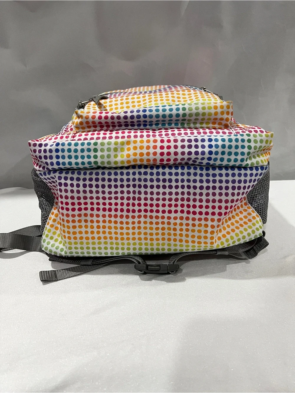 L.L.Bean Deluxe Backpack Book Pack Multicolor Polka-Dots Adjustable Straps